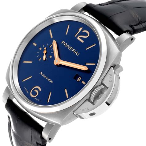 panerai blue dial titanium|panerai luminor uk.